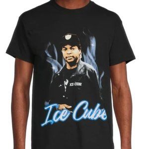 Ice Cube Men's Blue Flames Graphic Print Tee M